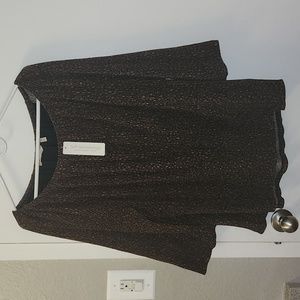 Soft Surroundings Carmella Minerva red Metallic Blouse size L